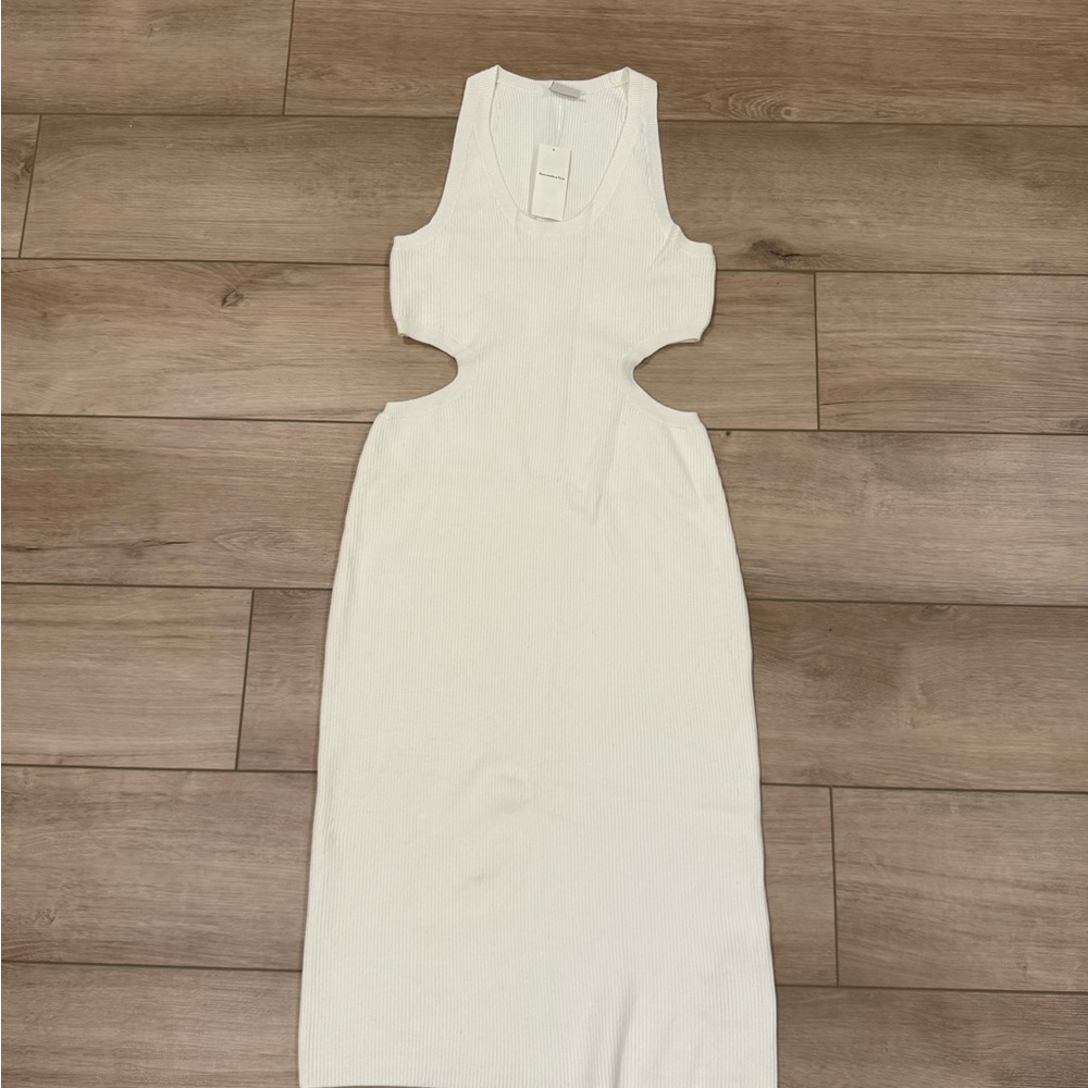 Abercrombie & Fitch White Cut-Out Midi Dress